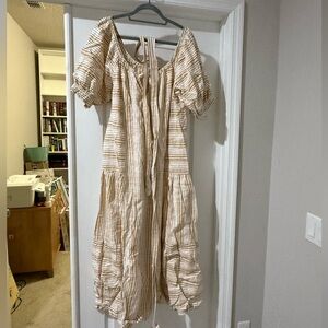 Spell Cream Tiered Maxi Sundress